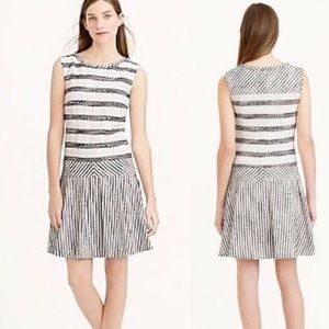 J. Crew Tweed-Striped Drop-Waist Dress